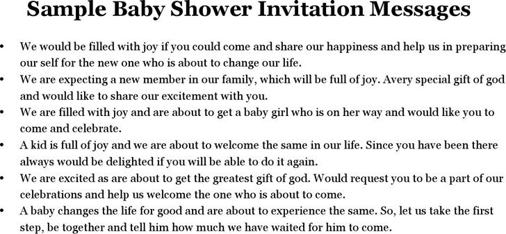 Sample Baby Shower Invitation Messages