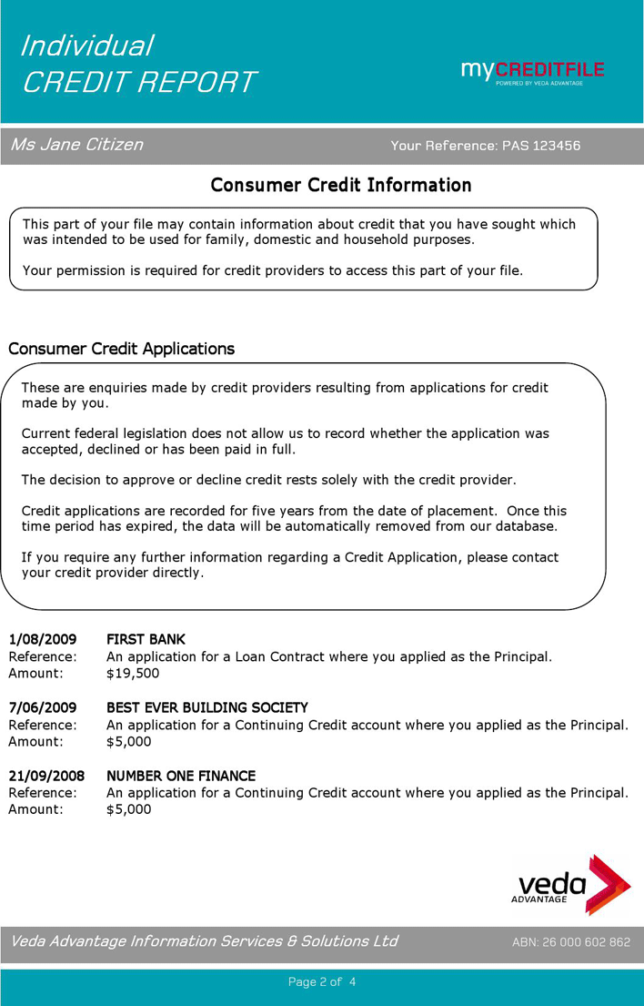 Sample Credit Report 2 Page 2