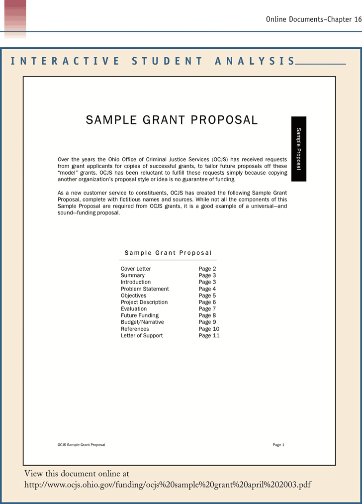 Sample Grant Proposal 1