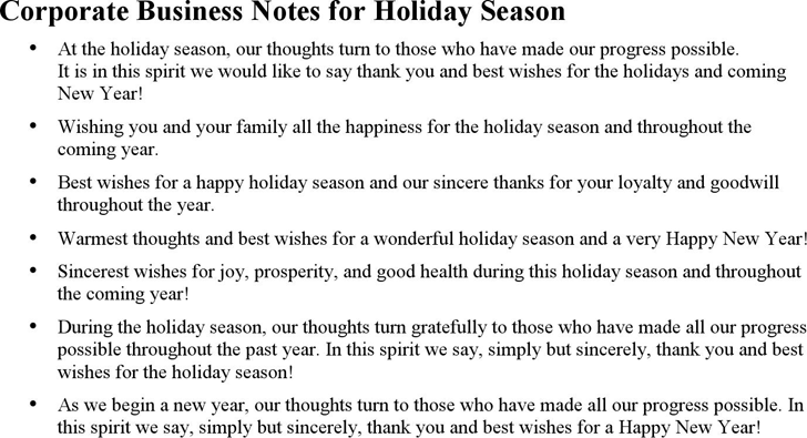 Sample Holiday Greetings Messages