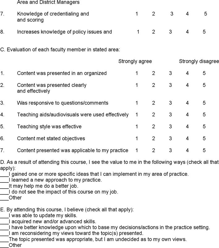 Sample Program Evaluation Form Page 4