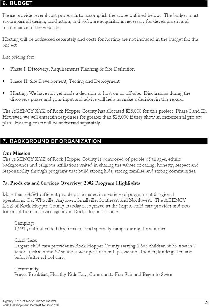 Sample Request For Proposal Page 6