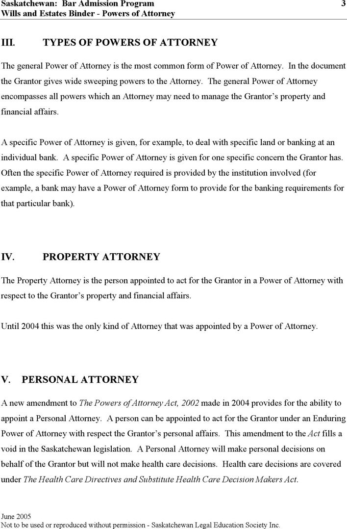 Saskatchewan Enduring Power of Attorney (Appointing a Personal and Property Attorney) Form Page 7