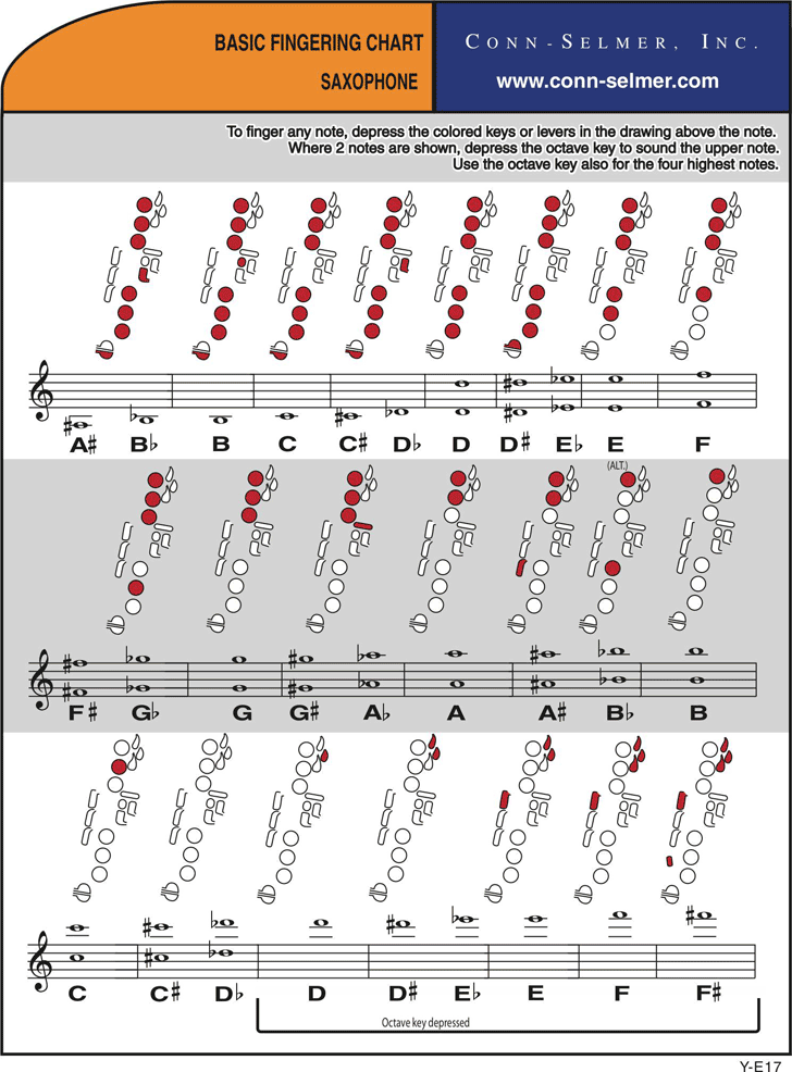 Free Saxophone Basic Fingering Chart PDF 304KB 1 Page(s)
