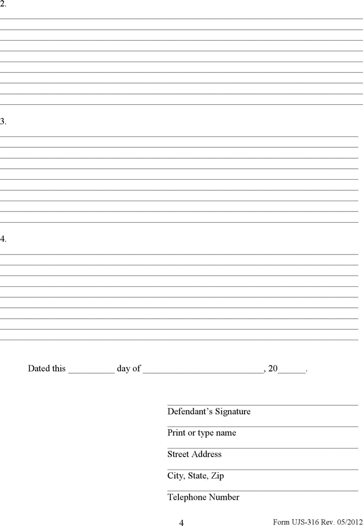 South Dakota Answer Form (without Minor Children) Form Page 4