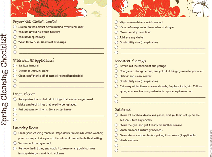 Spring Cleaning Checklist 3 Page 4