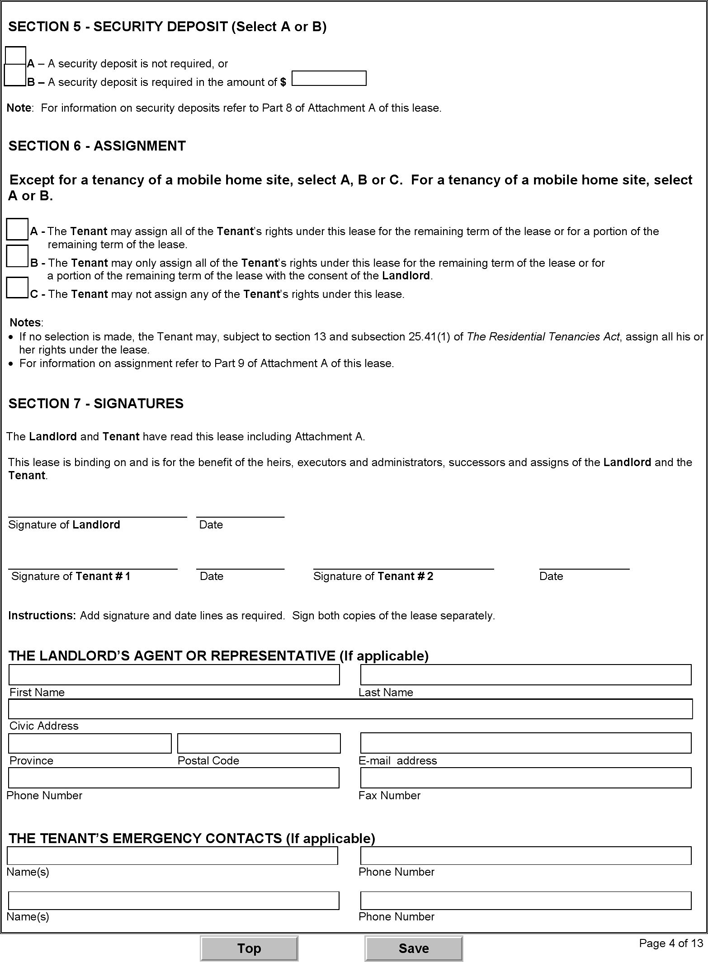 Standard Form of Lease Page 4