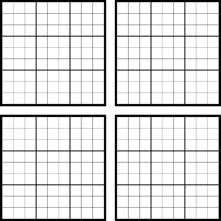 Blank 4×4 Sudoku Grid – Free Printable