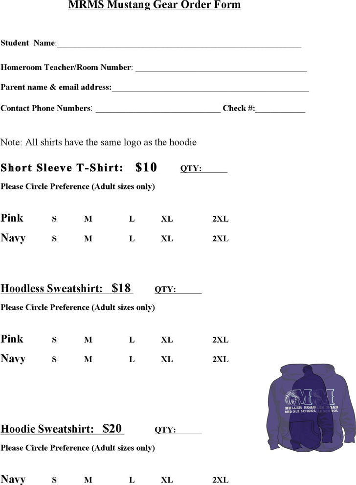 T Shirt Order Form Template - Template Free Download | Speedy Template