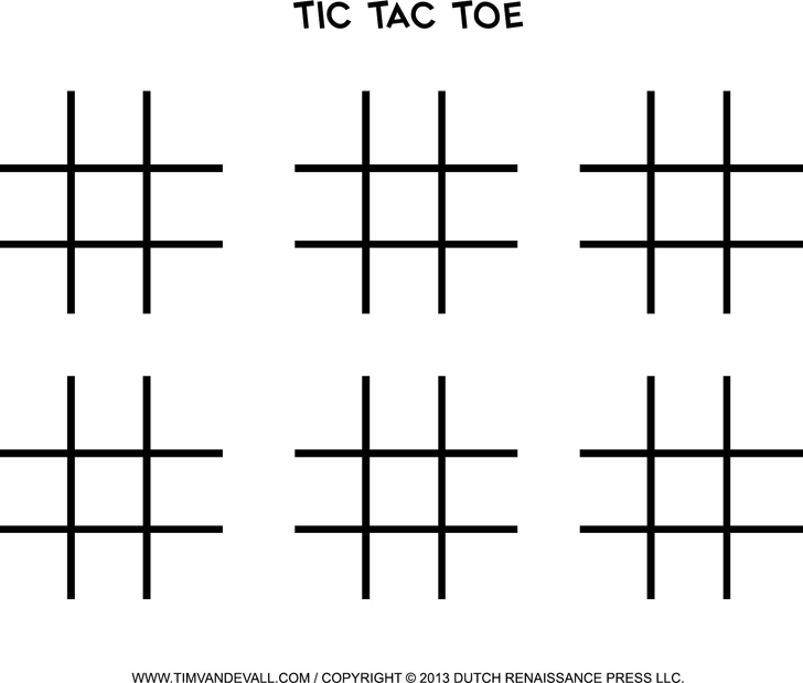 Printable Tic Tac Toe Sheets