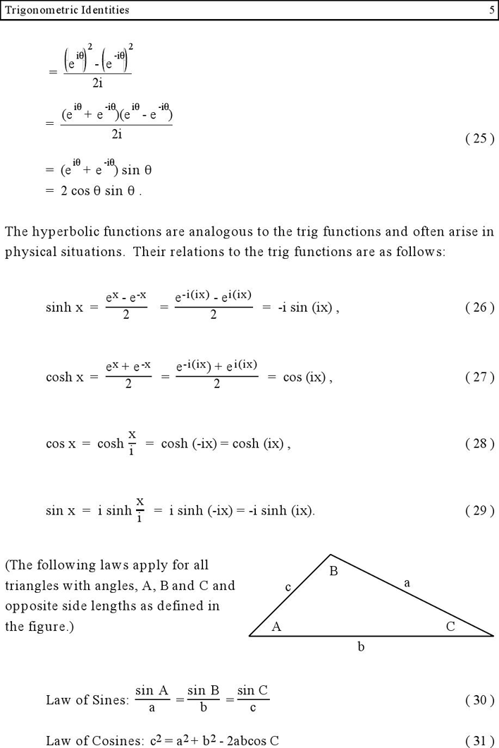 Trigonometric Identities Unit Circle Page 5