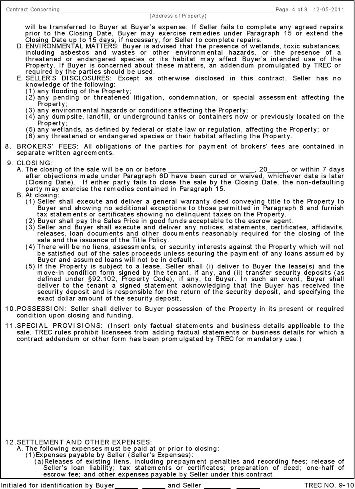 Unimproved Property Contract Page 4