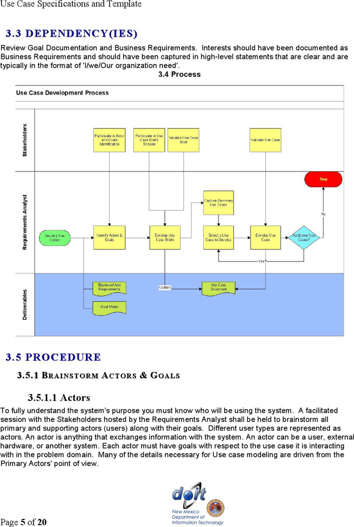 Use Case Specification Template Page 5