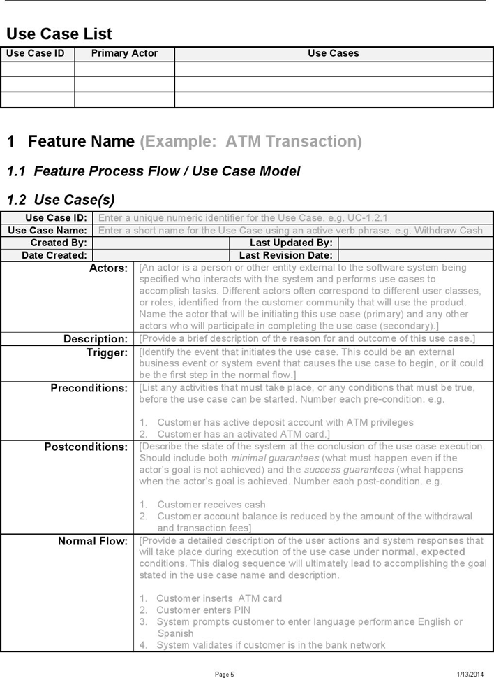 Use Case Template Page 5