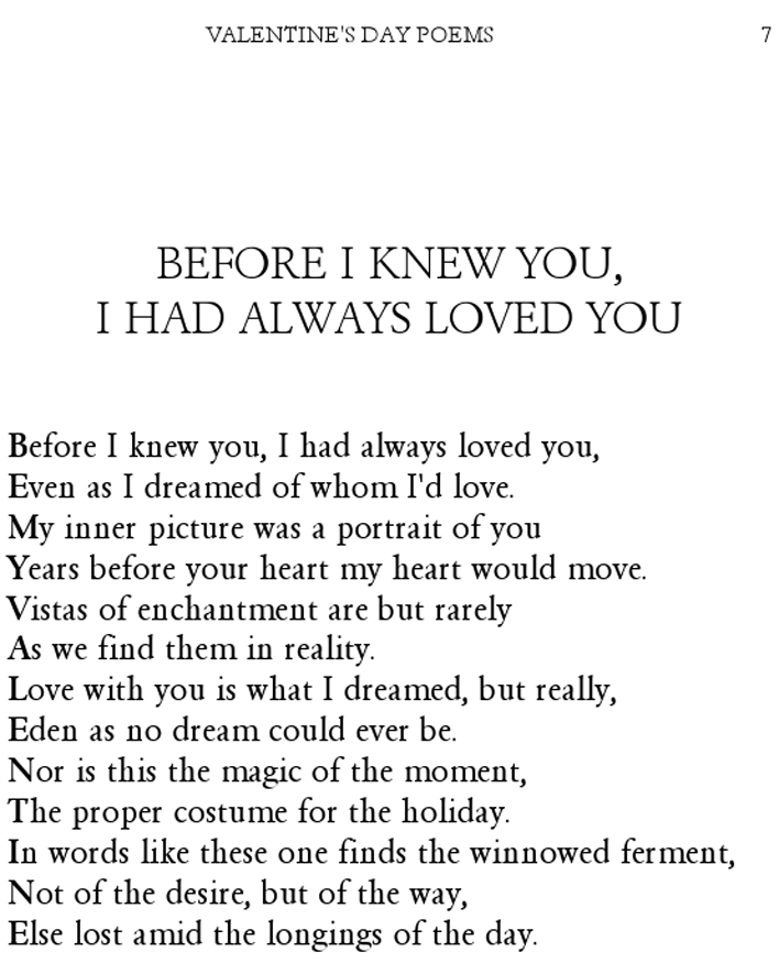 Valentine's Day Poems Page 7