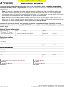 Vehicle Bill of Sale Form