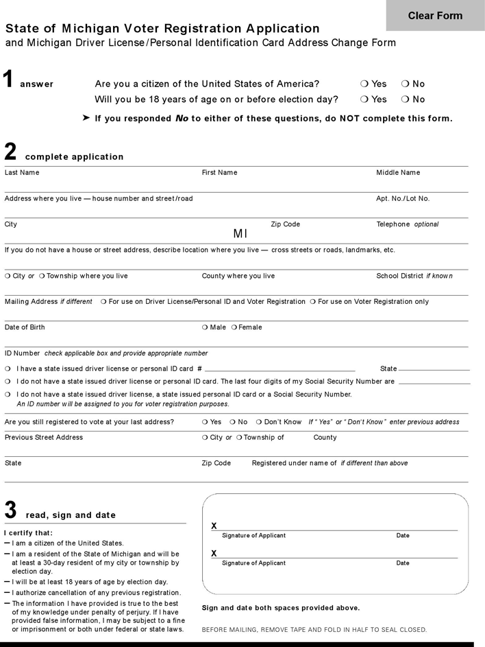 Voter Registration Application - State of Michigan Page 3