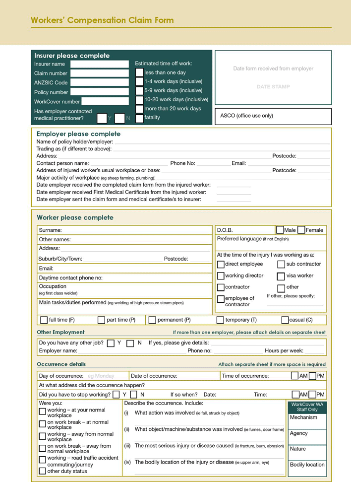 Washington Workers' Compensation Claim Form Page 4