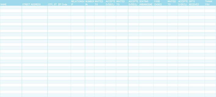 Wedding Guest List Template 1 Page 2