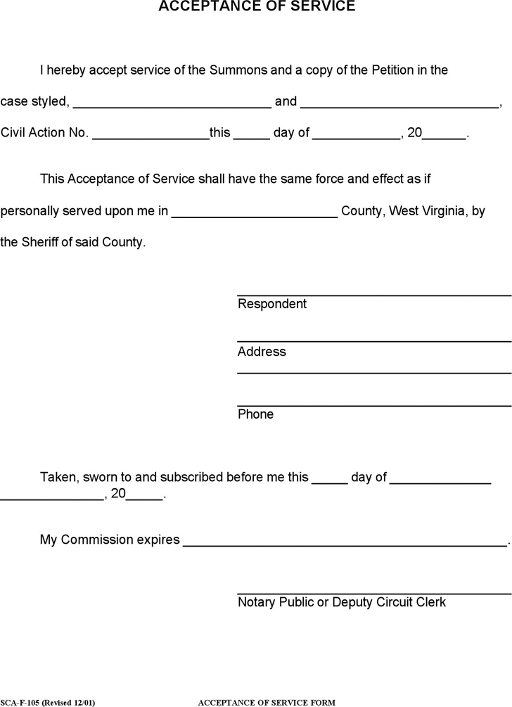 free-west-virginia-acceptance-of-service-form-pdf-17kb-1-page-s