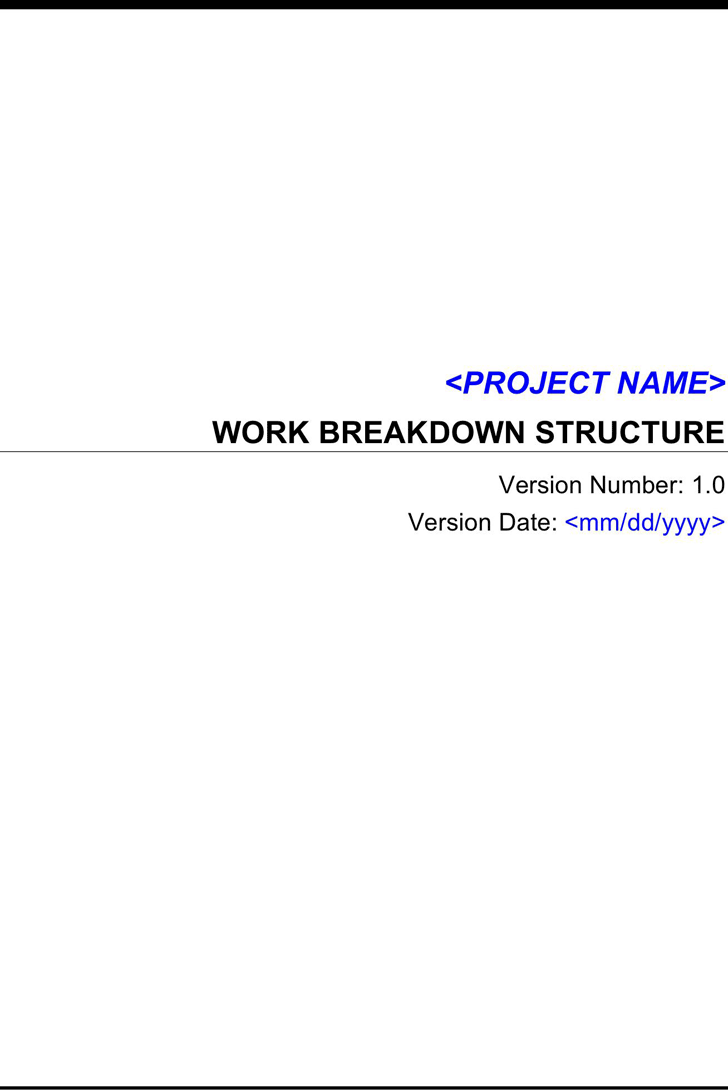 Work Breakdown Structure Template 3