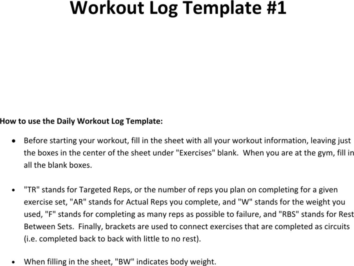 Workout Log Templates Page 7