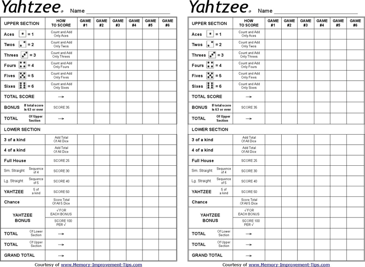 free yahtzee score sheets pdf 82kb 1 page s